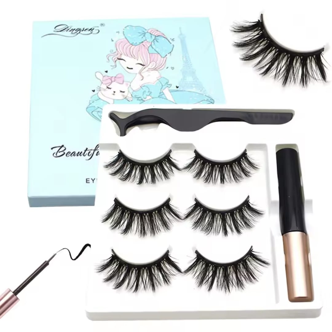 Dos paquetes de pestañas magnéticas postizas