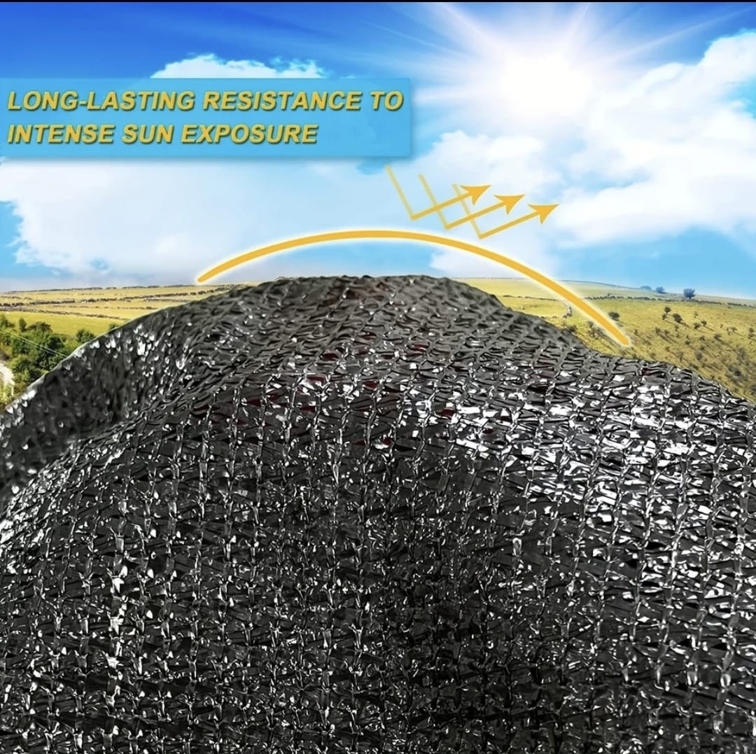 Lona de Sombra Negra Cubierta de Malla Bloqueadora Solar 3x3 mts