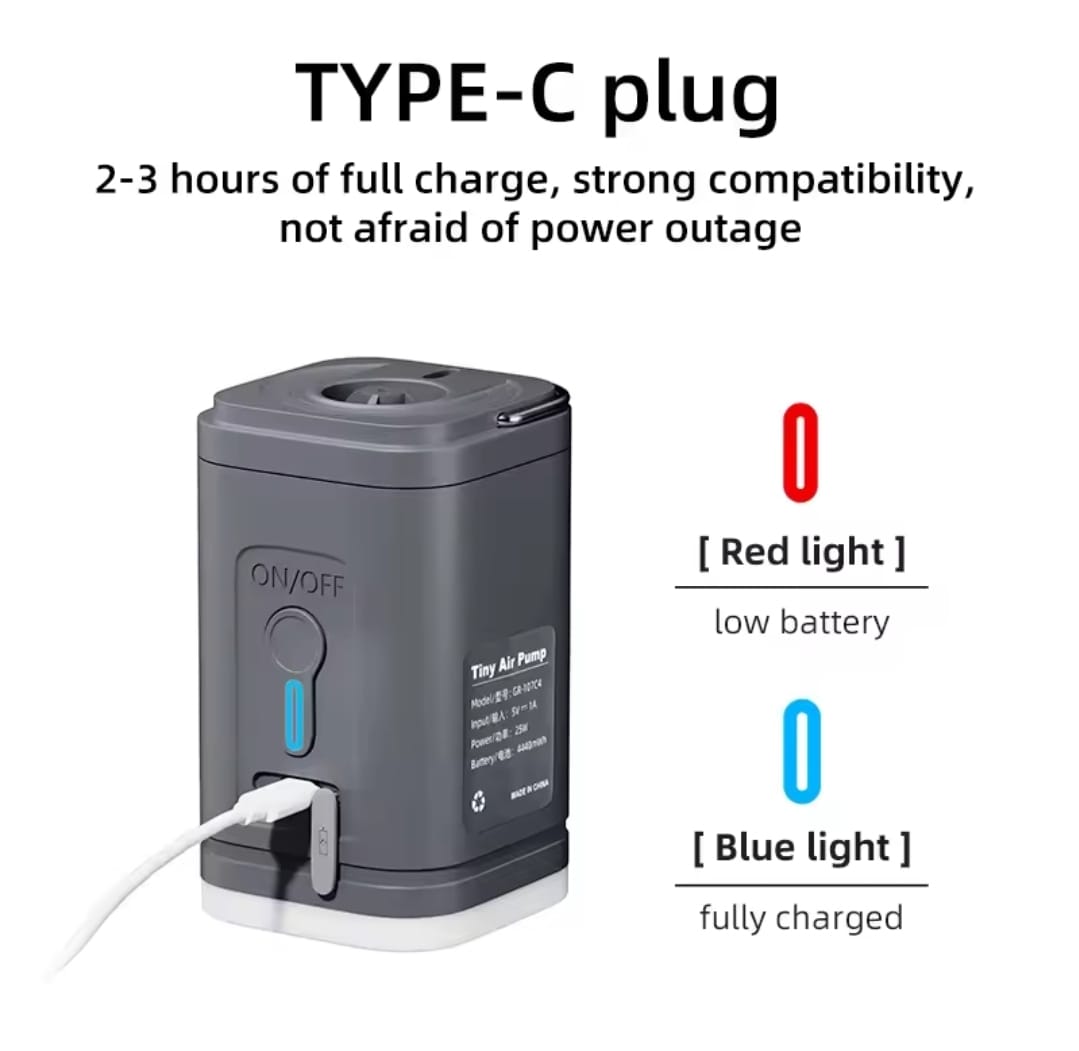 Bomba de aire inalámbrica con 5 boquillas, luz de Camping, 2400mAh, recargable por USB, anillo de natación inflable, flotador, colchón de aire, cama