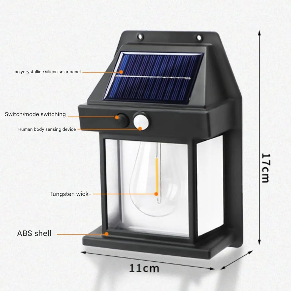 Dos Lámpara Solar De Pared, Candelabros Con Sensor De Movimiento