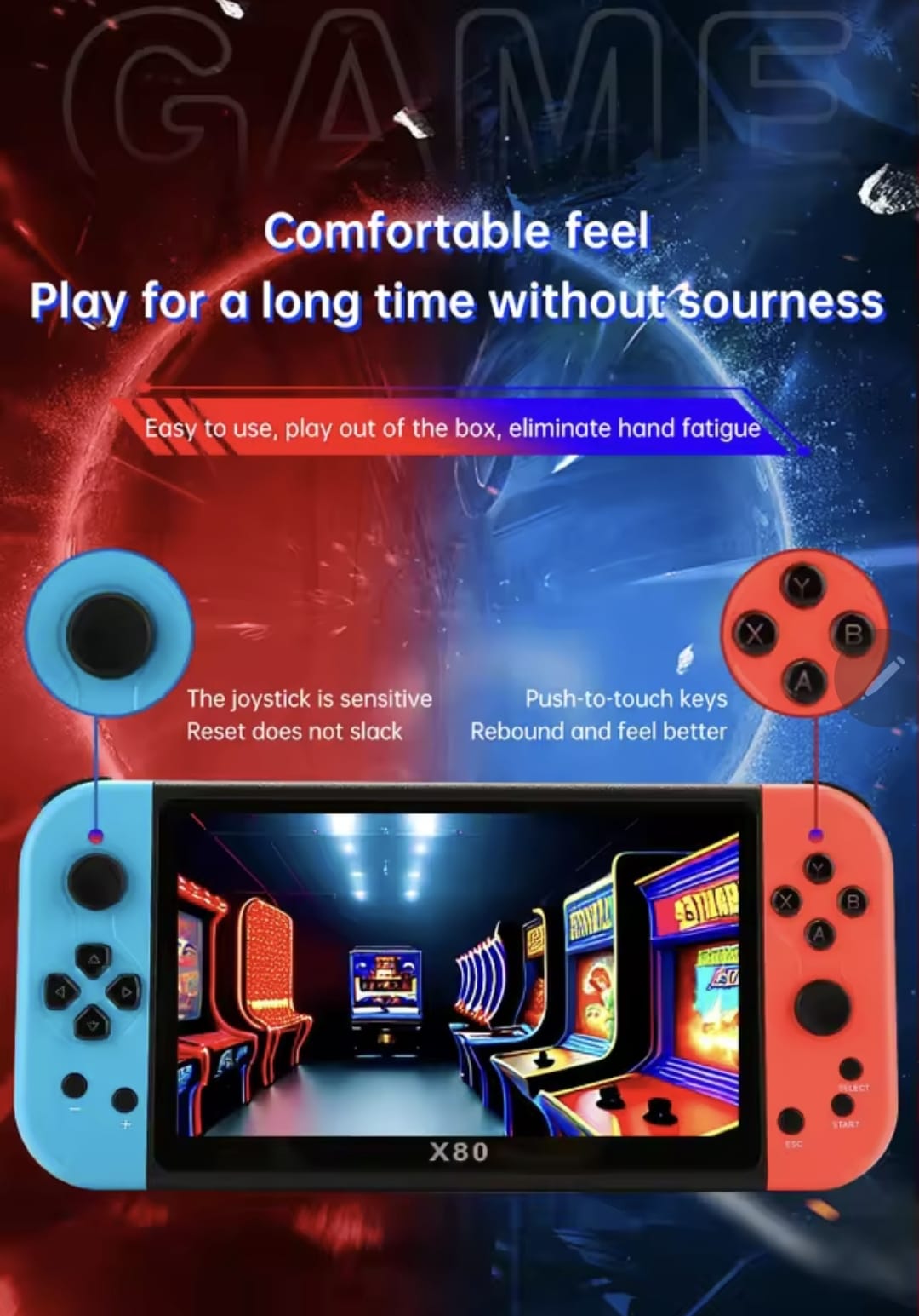 X80 consola de juegos multicolor
