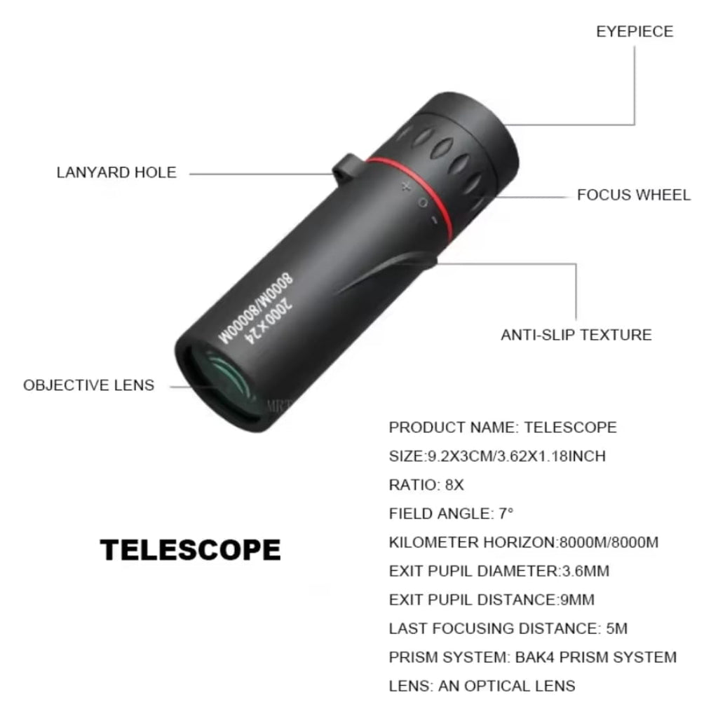 Monocular profesional HD 3000x25
