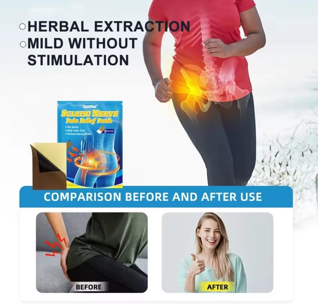 24 Parches para dolor de ciática, hernia lumbar, articulación de cadera
